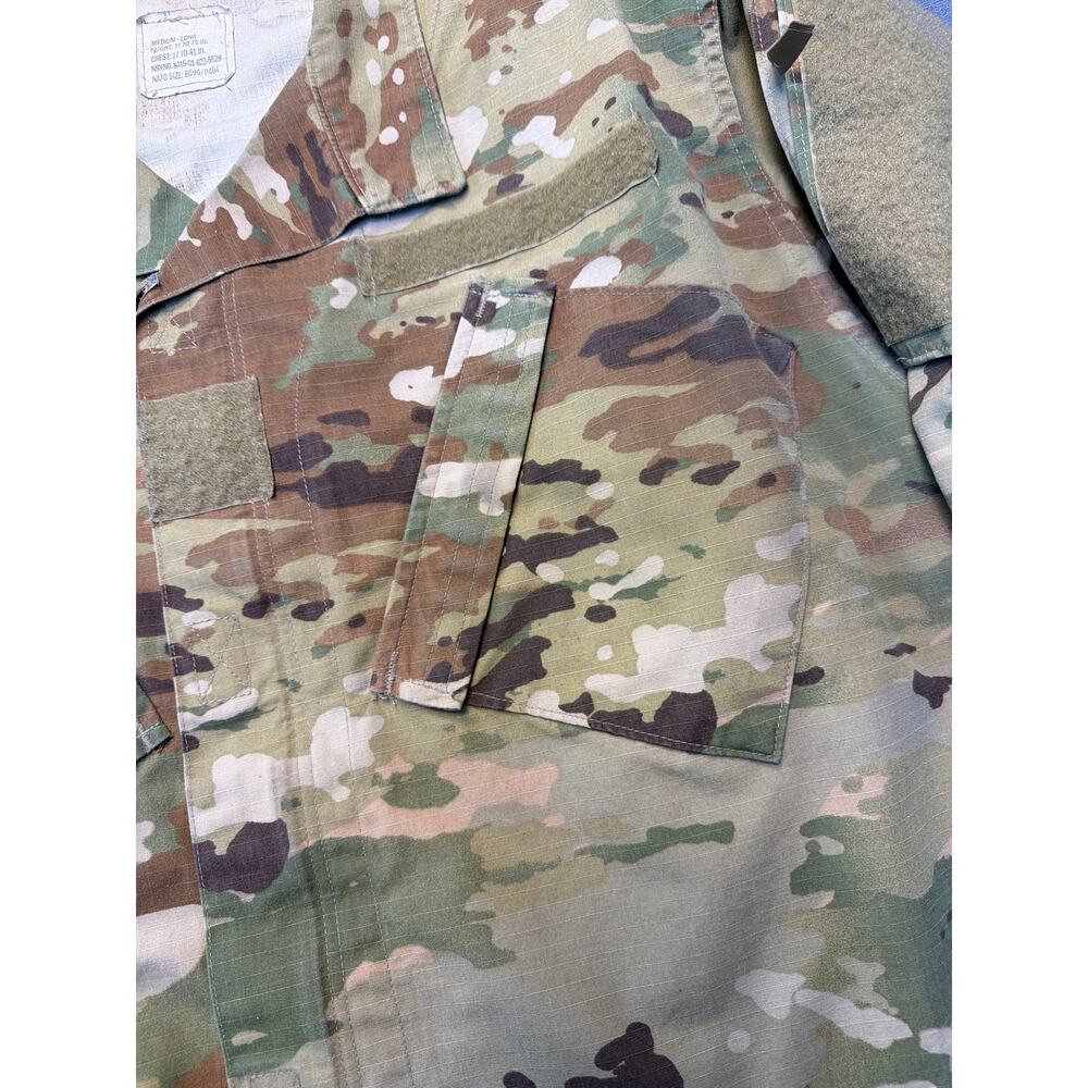 Military Combat Green Camo Uniform Shirt Top Insect Guard Med. Long - Picture 2 of 9